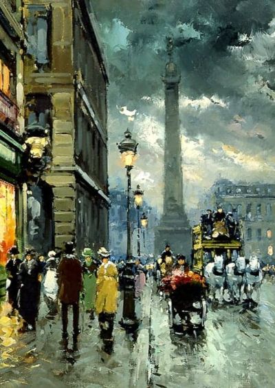 art oil painting reproduction of  Antoine Blanchard Place Vendome Paris museum quality handmade
