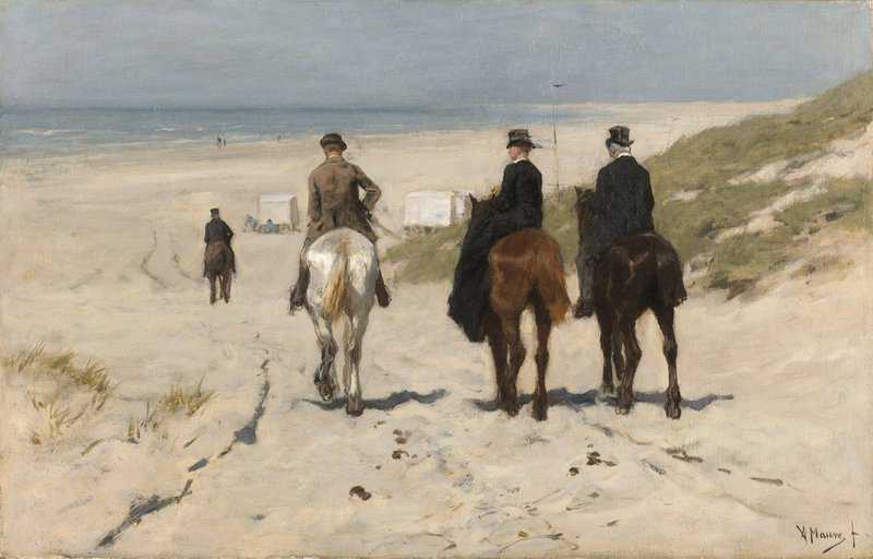 Anton Mauve Morning Ride Along The Beach 1876 museum quality
