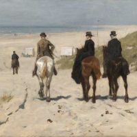 Anton Mauve Morning Ride Along The Beach 1876 Hand Painted Reproduction