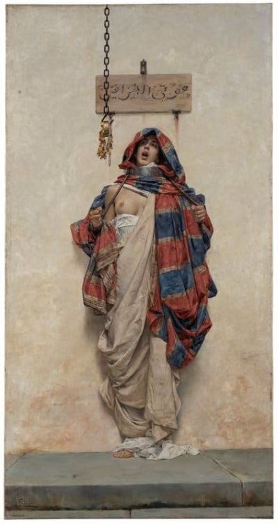 art oil painting reproduction of  Antonio Mar A Fabres Y Costa La Esclava - The Slave museum quality handmade
