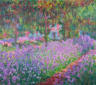 art oil painting reproduction of  Artists Garden By Claude Monet museum quality handmade