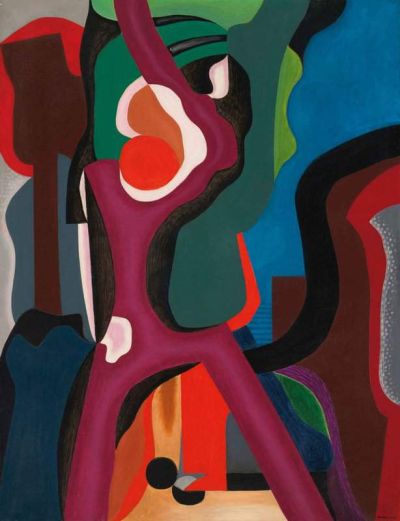 art oil painting reproduction of  Auguste Herbin Composition Grande Vitesse Domicile 1927 museum quality handmade