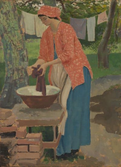 art oil painting reproduction of  Augustus John Om Washing Day Ca.1915 museum quality handmade