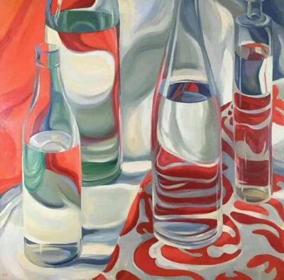art oil painting reproduction of  Barbara Swan Red White And Gray - 1971 museum quality handmade