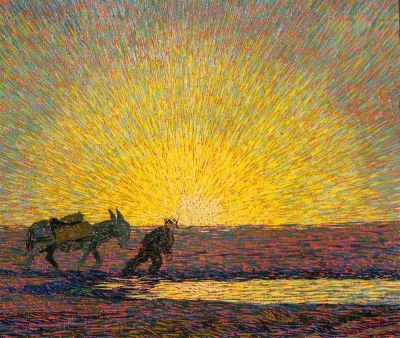 art oil painting reproduction of  Benvenuto Benvenuti Heading Home 1920 museum quality handmade