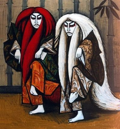 art oil painting reproduction of  Bernard Buffet Kabuki - Ren Jishi 1987 museum quality handmade