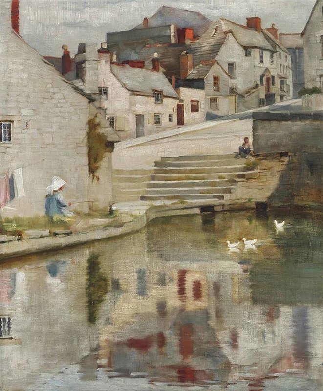 Blandford Fletcher The Old Mill Pond Swanage Dorset - 1890 museum quality