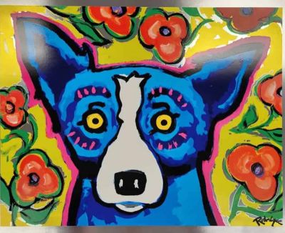 art oil painting reproduction of  Blue Dog Wall Art museum quality handmade