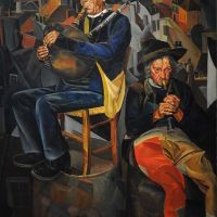 Boris Grigoriev Pipe Players 1924 Hand Painted Reproduction