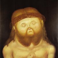 Botero Head Of Christ Hand Painted Reproduction