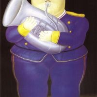 Botero Musician Hand Painted Reproduction