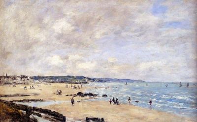 art oil painting reproduction of  Boudin Beach At Trouville -1893 museum quality handmade