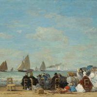 Boudin Beach Scene At Trouville - 1866