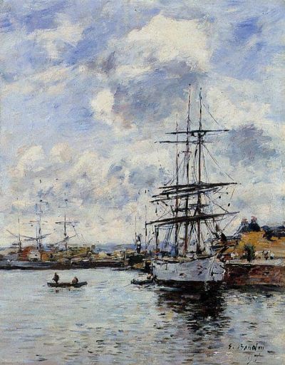 art oil painting reproduction of  Boudin Deauville Harbour - 1897 museum quality handmade