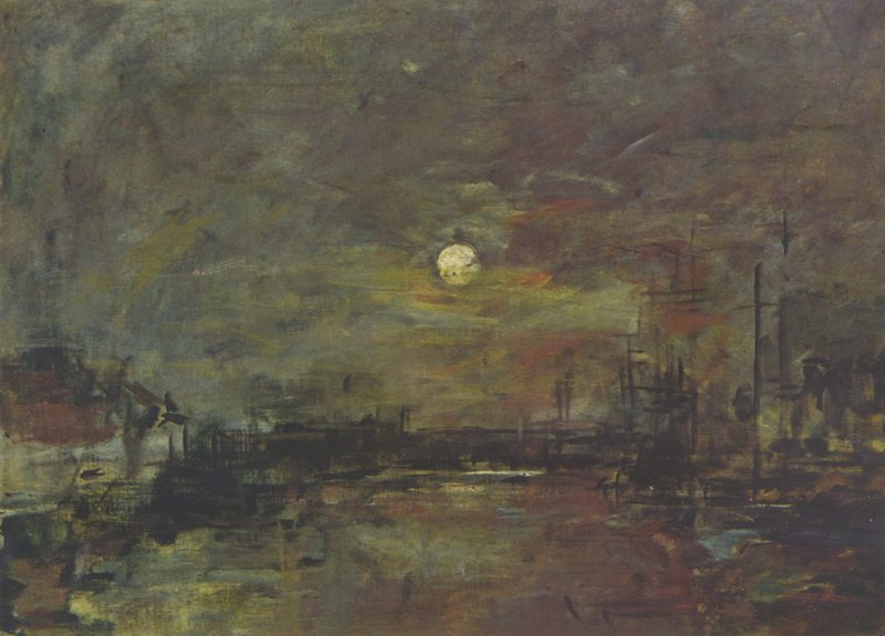 Boudin Dusk Over The Port Of Le Havre - 1875 museum quality