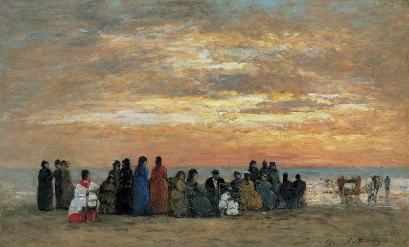 Boudin Figures A La Plage De Trouville - 1869 museum quality