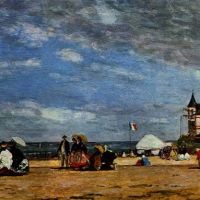 Boudin La Plage De Trouville - 1864