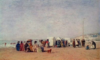 art oil painting reproduction of  Boudin La Plage De Trouville - 1868 museum quality handmade