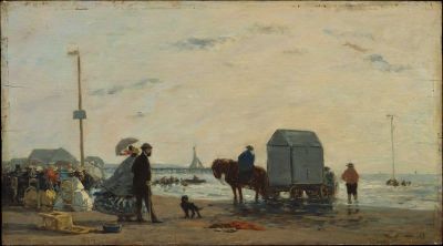 art oil painting reproduction of  Boudin On The Beach At Trouville - 1863 museum quality handmade