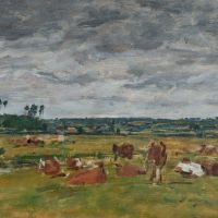 Boudin Paysage Avec Vaches - 1881