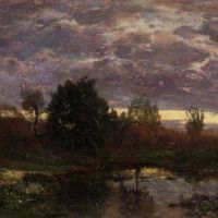 Boudin Pond At Sunset - 1857