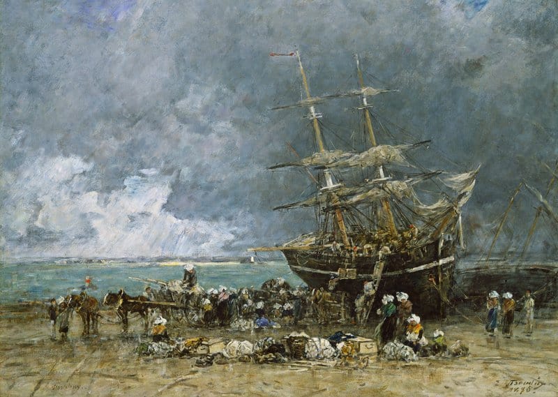 Boudin Return Of The Terre-neuvier - 1875 museum quality