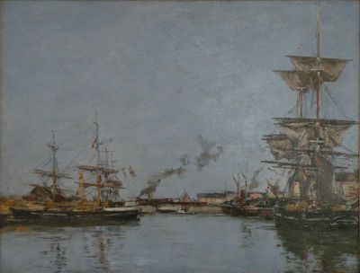art oil painting reproduction of  Boudin The Basin At Deauville - 1890 museum quality handmade