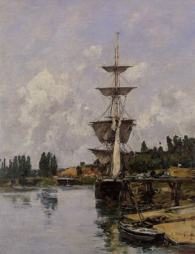 art oil painting reproduction of  Boudin The Canal At Saint-valery-sur-somme - 1891 museum quality handmade