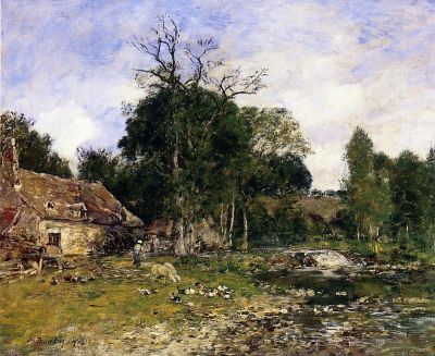 art oil painting reproduction of  Boudin The Mill Saint-cenery - 1892 museum quality handmade