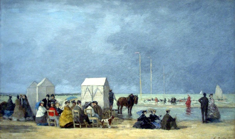 Boudin Time For Bathing At Deauville - 1865 museum quality