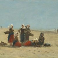 Boudin Women On The Beach At Berck - 1881