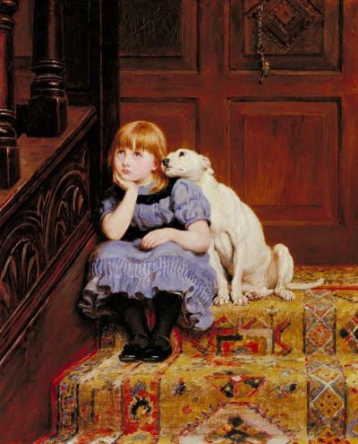 art oil painting reproduction of  Briton Riviere Sympathy Ca. 1878 museum quality handmade