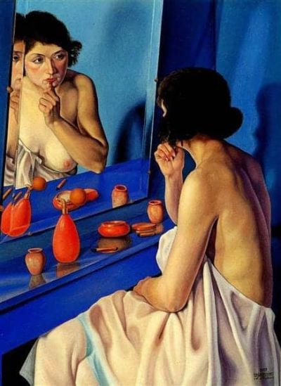 art oil painting reproduction of  Cagnaccio Di San Pietro Donna Allo Specchio 1927 museum quality handmade