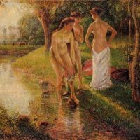 Camille Pissarro Bathers 1898 Hand Painted Reproduction