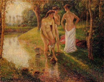 art oil painting reproduction of  Camille Pissarro Bathers 1898 Hand Painted Reproduction museum quality handmade
