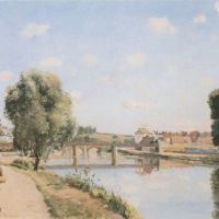 Camille Pissarro Le Pont Du Chemin De Fer Pontoise 1873 Hand Painted Reproduction