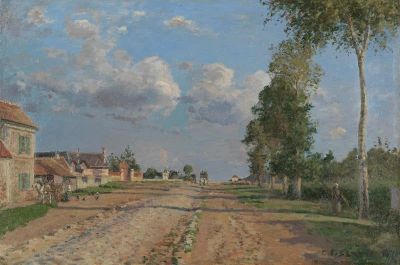 art oil painting reproduction of  Camille Pissarro Route De Versailles Rocquencourt 1871 Hand Painted Reproduction museum quality handmade