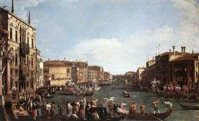 art oil painting reproduction of  Canaletto A Regatta On The Grand Canal museum quality handmade