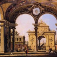 Canaletto Capriccio Of A Renaissance Triumphal Arch