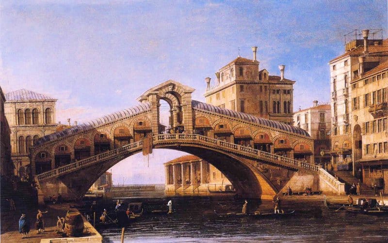 Canaletto Capriccio Of The Rialto Bridge With The Lagoon Beyond museum quality
