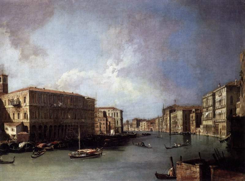 Canaletto Grand Canal- Looking North From The Rialto Bridge museum quality