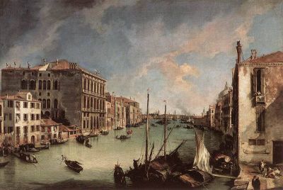 art oil painting reproduction of  Canaletto Grand Canal Looking East From The Campo San Vio museum quality handmade
