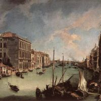 Canaletto Grand Canal Looking East From The Campo San Vio Hand Painted Reproduction