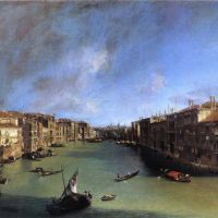 Canaletto Grand Canal Looking Northeast From From The Palazzo Balbi To The Rialto Bridge Hand Painted Reproduction