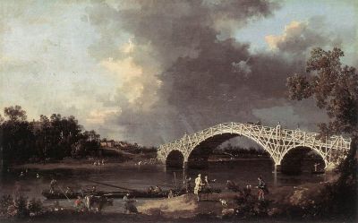 art oil painting reproduction of  Canaletto Old Walton Bridge Over The Thames museum quality handmade