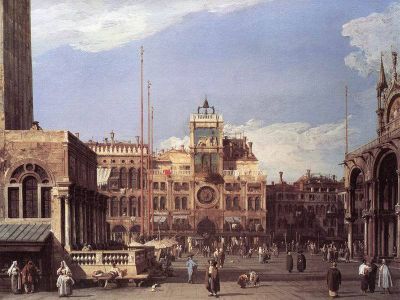 art oil painting reproduction of  Canaletto Piazza San Marco The Clocktower museum quality handmade