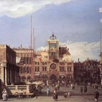 Canaletto Piazza San Marco The Clocktower Hand Painted Reproduction