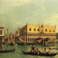 Canaletto Piazzetand The Doge S Palace From The Bacino Di San Marco Hand Painted Reproduction