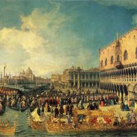 Canaletto Reception Of The Imperial Ambassador At The Doge S Palace Hand Painted Reproduction