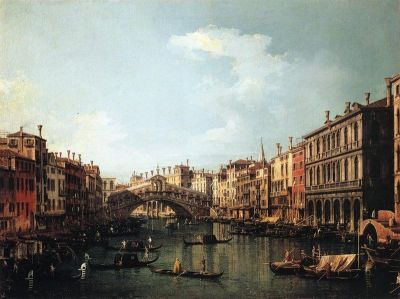 art oil painting reproduction of  Canaletto Rialto Bridge From The South museum quality handmade